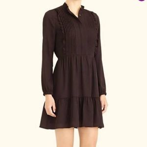 Black J.Crew Chiffon Ruffle Mini Dress, Size 4